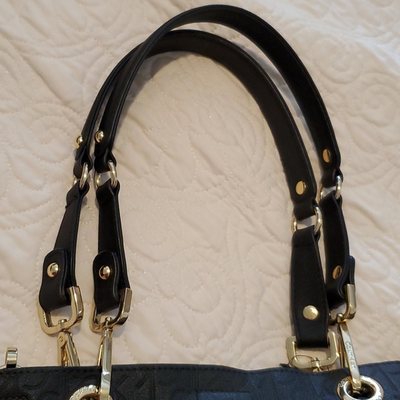 Calvin Klein Black Embossed Logo Small Tote - Picture 5 of 6